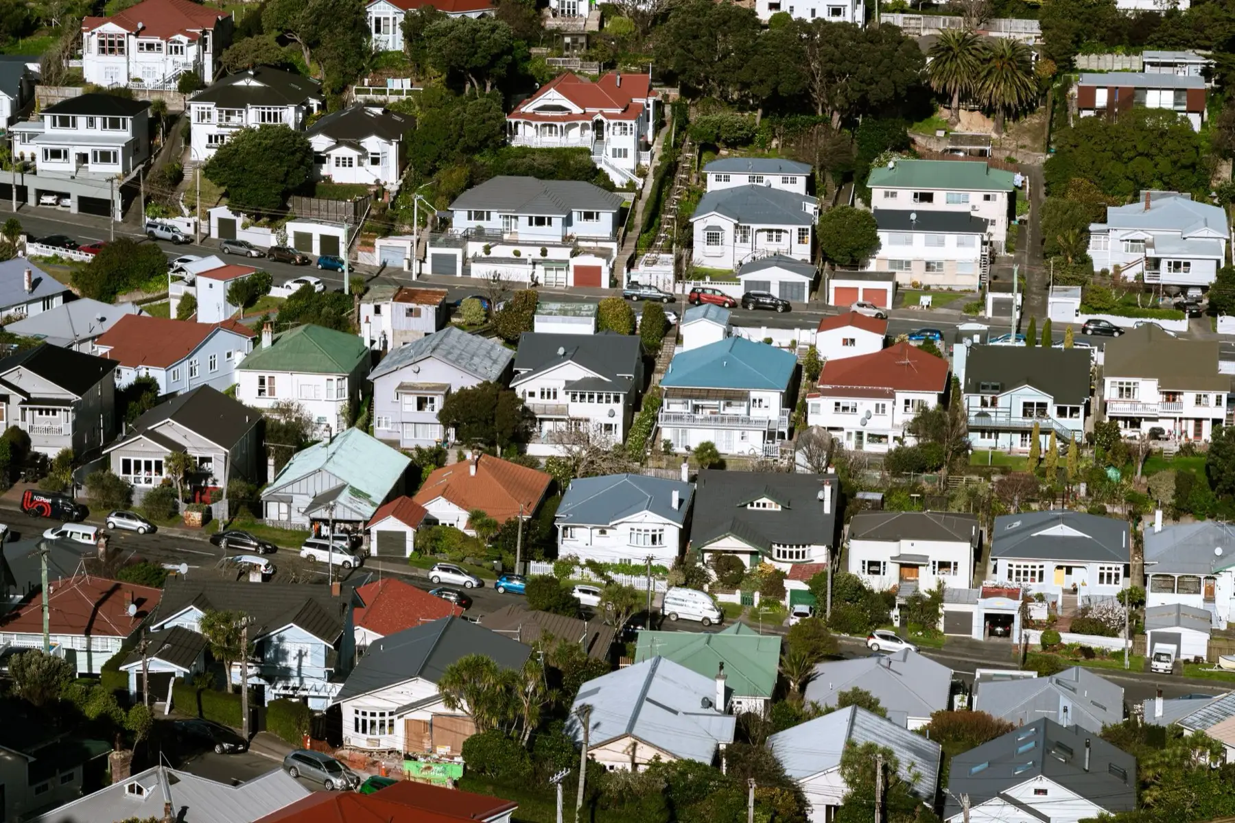 Aerial view of a suburban housing development in South Africa